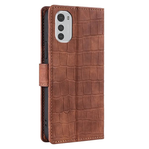 Croco Motorola Moto E32 skal - Brun Brun