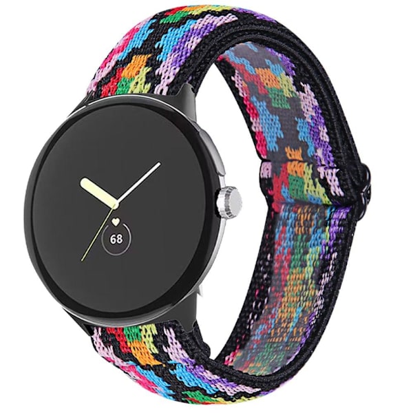 Google Pixel Watch elastisk urrem i flettet stil - Flerfarvet Multicolor