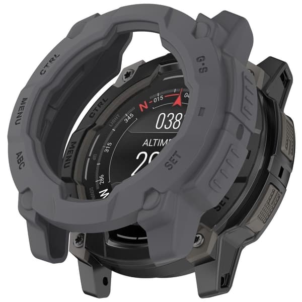 Garmin Instinct 3 50mm / Solar 50mm Armor Watch Case Stødsikkert fleksibelt robust beskyttelsescover - Grå Silver grey