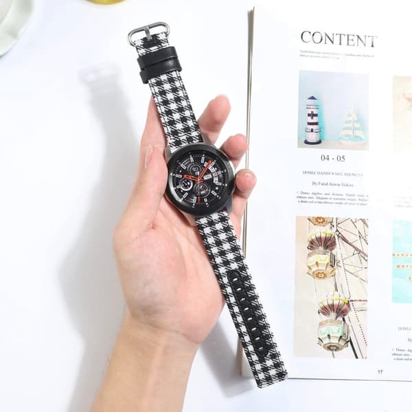 Samsung Galaxy Watch 5 / 5 Pro ternet læderurrem i nylonstil - Sort Ternet Black