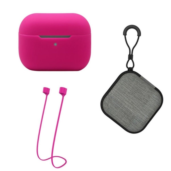AirPods Pro 2 silicone case with strap and storage box - Rose Pink