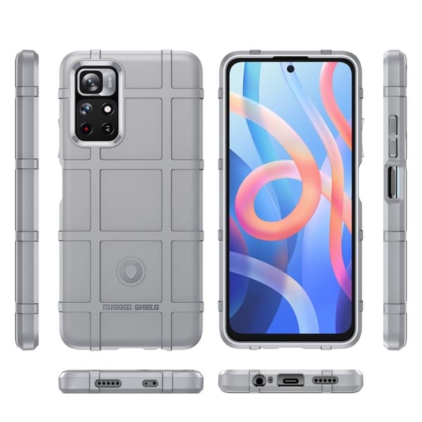 Rugged Shield Etui Xiaomi Redmi Note 11T 5G - Grå Silver grey