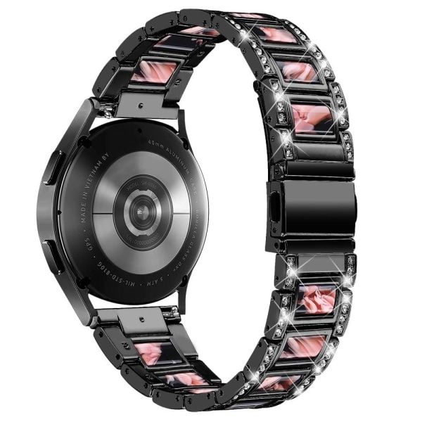 Rhinestone décor resin watch strap for Samsung Galaxy Watch 4 - Svart
