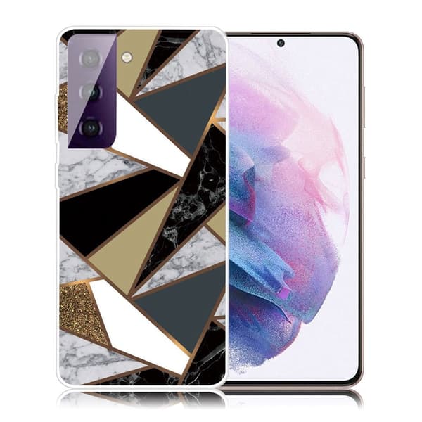 Marmormotiv Samsung Galaxy S21 Plus 5G skal - Jordiska Marmorfragment multifärg