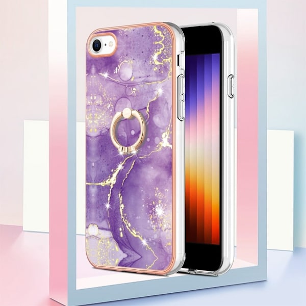 Marble design iPhone SE (2022) / iPhone SE 2020 / iPhone 7 cover - Lilla Marmor Purple
