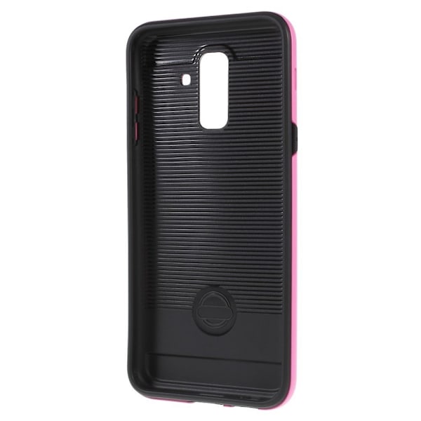 Samsung Galaxy A6 Plus harjattu PC ja TPU kombo Takaosa Suojakuori - Ruusu Pink