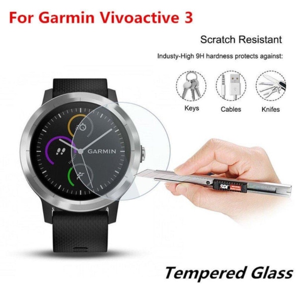 Garmin Vivoactive 3 beskyttelsesfilm i hærdet glas - Transparent Transparent