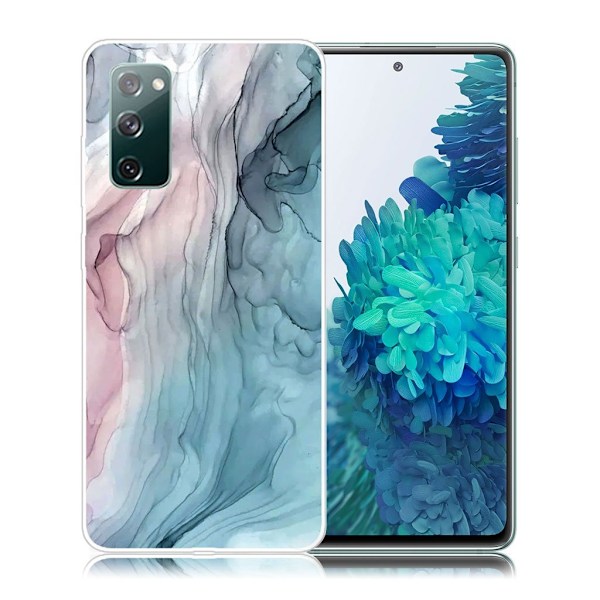 marmor Samsung Galaxy S20 FE 5G / S20 FE etui - Rose / blå marmor Multicolor