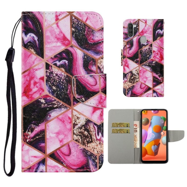 Wonderland Samsung Galaxy M11 / A11 Flip Etui - Pink Geometri Pink