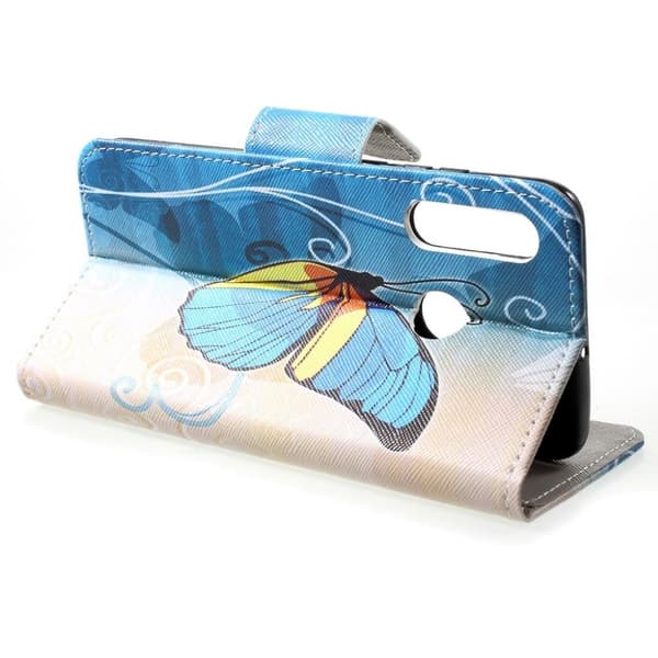 Huawei P30 Lite mønstret flipveske - Blue Butterfly Blue