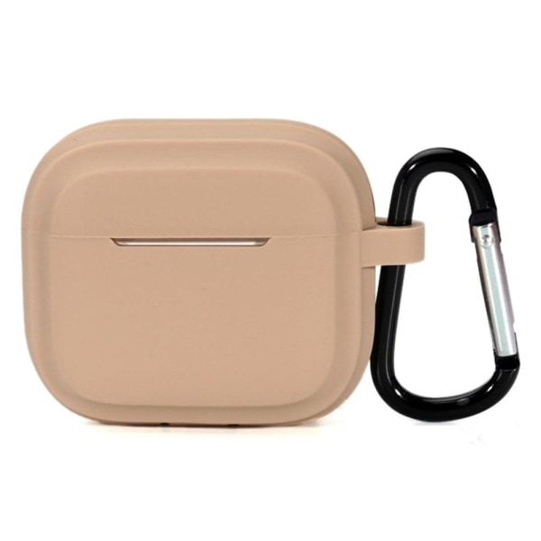 AirPods Pro 2 simple silicone case with carabiner - Milk Tea Brun