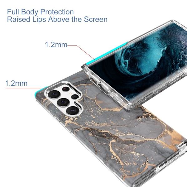 Marble Samsung Galaxy S23 Ultra Suojakotelo - Greyish Gold Silver grey