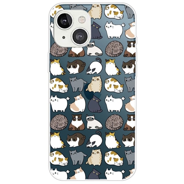 Deco iPhone 14 Plus deksel - Katt Multicolor
