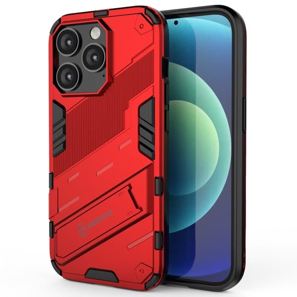 Shockproof Hybrid Suojakuori With A Modern Touch For iPhone 14 Pro Max - Punainen Red