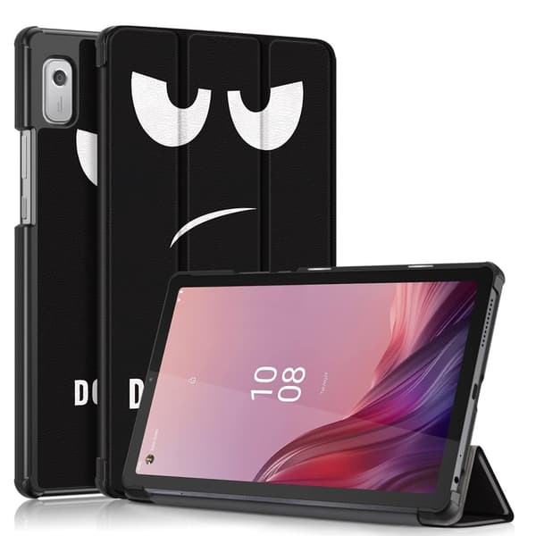Tablet Leather Case Lenovo Tab M9 TB-310FU , Tri-fold Stand Pattern Printing Tablet Cover with Auto Wake / Sleep - Don'T Touch Me Black