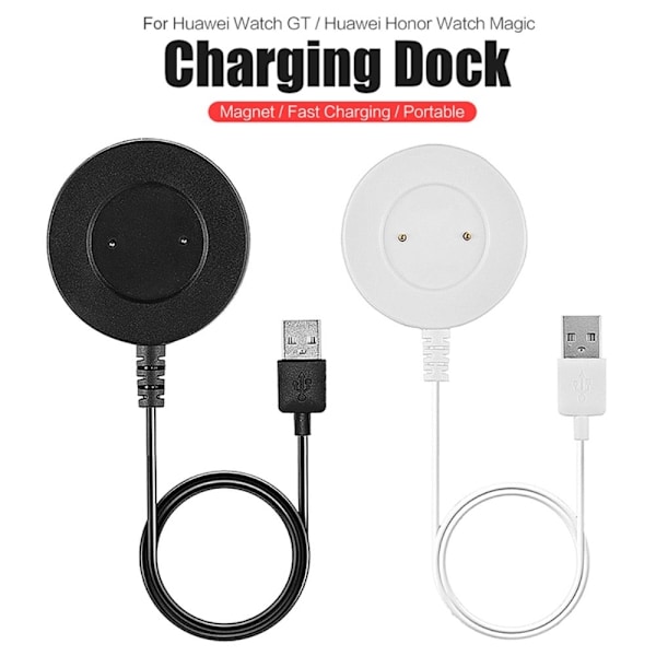 1m Huawei Watch GT 2e / GT 2 / Magic magnetisk opladningsdock - Hvid White