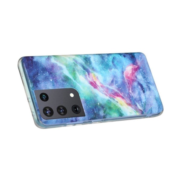 Marmormotiv Samsung Galaxy S21 Ultra 5G skal - Blå Stjärnhimmel Blå
