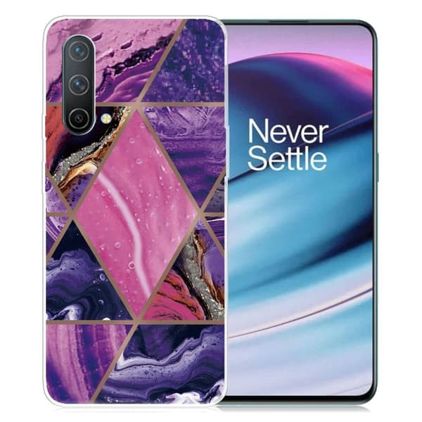 Marble design OnePlus Nord CE 5G cover - Lilla Og Rosa Marmor Multicolor