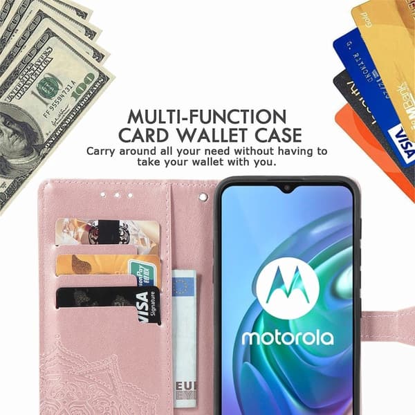 Butterfly läder Motorola Moto G30 fodral - Rosa Rosa