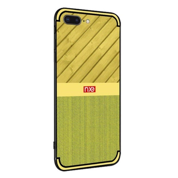 NXE iPhone 7 Plus / 8 Plus TPU etui med træ- og jeansstruktur - Grøn Green