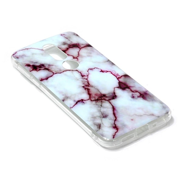 Nokia 7.1 marmor mønster blødt etui - Rød Red