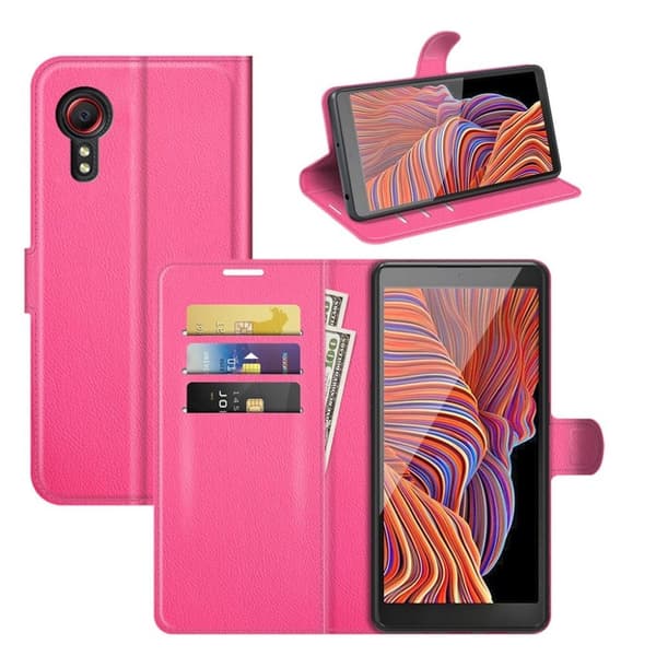 Klassisk Samsung Galaxy Xcover 5 flip etui - Rose Pink
