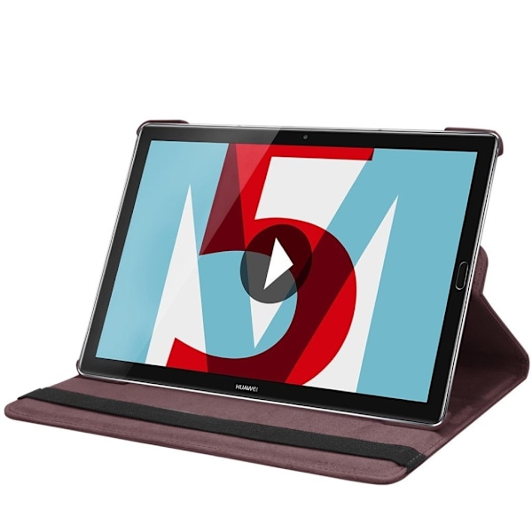 Huawei MediaPad M5 10/M5 10 (Pro) skyddshölje PU läder skyddande stående läge litchi textur - Brun Brun