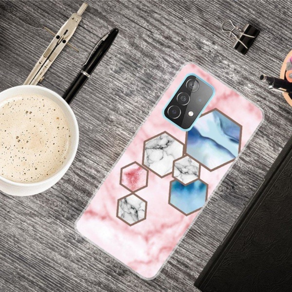 Marble design Samsung Galaxy A72 5G kotelot - Kuusikulmio Sirpale Marmori