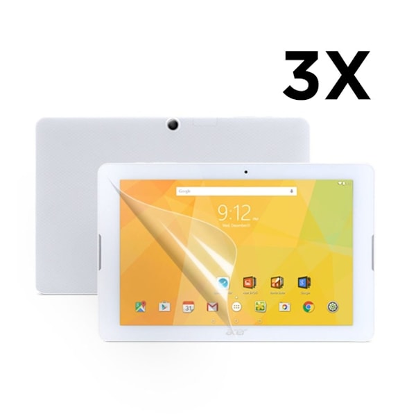 3-Pakkaus Acer Iconia One 10 B3-A20 Kirkas LCD Näytön Suojakalvo Transparent