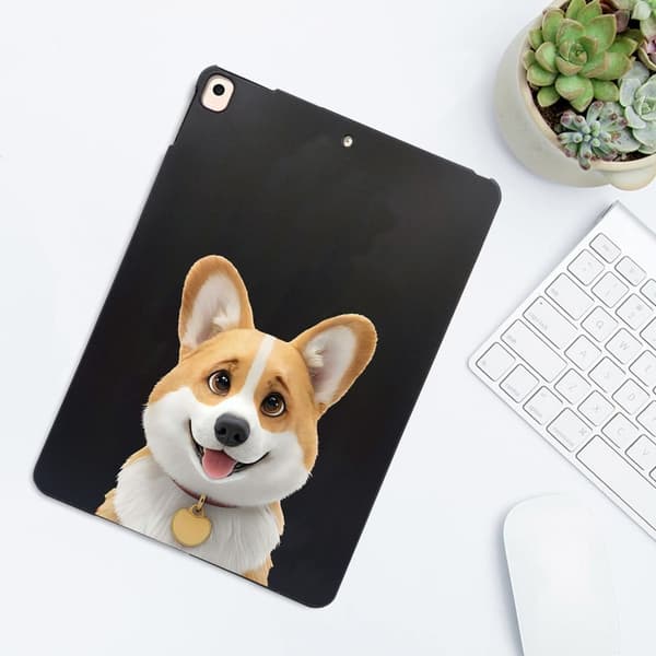 iPad 10.2 (2021) / (2020) / (2019) Case Pattern Printing Slim Flexible Tablet Protective Cover - Corgi Brown
