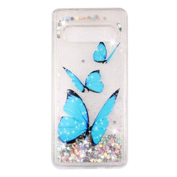 Butterfly läder Samsung Galaxy S10 fodral - Blå Blå