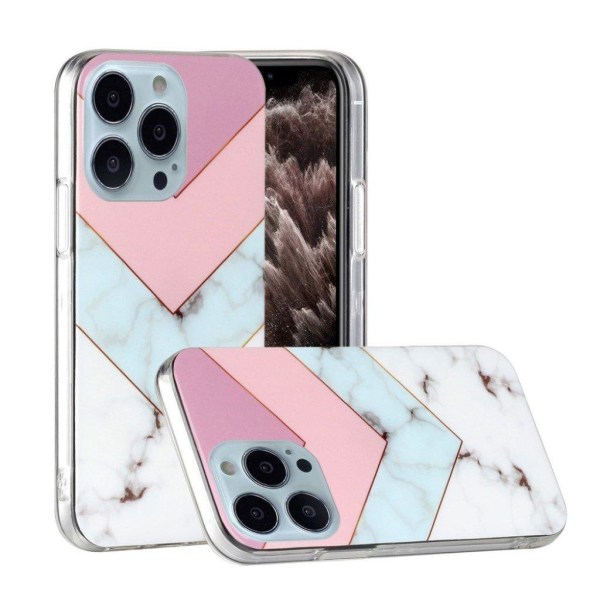 Marble design iPhone 13 Pro cover - Splejsning I Tre Farver Multicolor