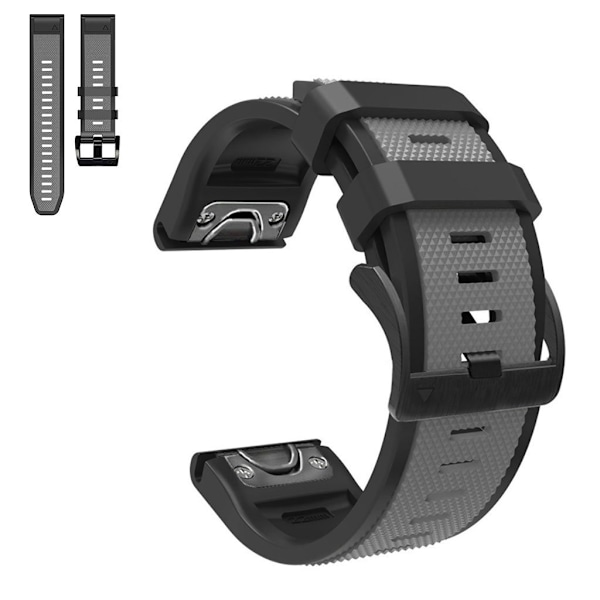 26 mm dubbelfärgat klockarmband för Garmin-klocka - Grå / Svart Silvergrå