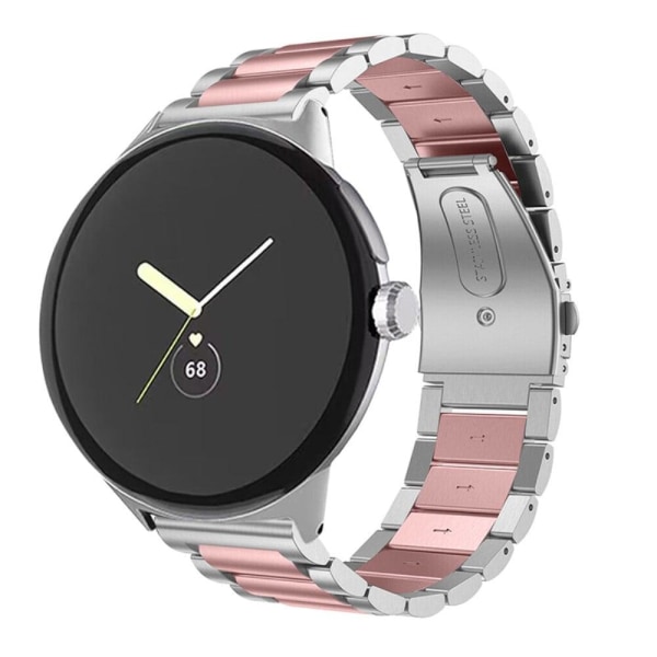 Google Pixel Watch elegant urrem i 316 rustfrit stål - Sølv / Lyserød Rose Pink