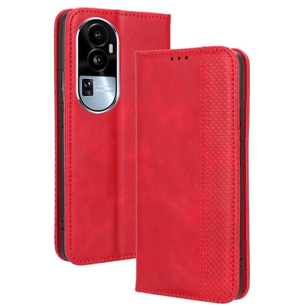 Bofink Vintage Oppo Reno10 Pro Læder Etui - Rød Red