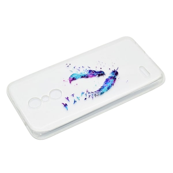 LG K10 (2018) mobilskal silikon mönster - Fjädrar multifärg