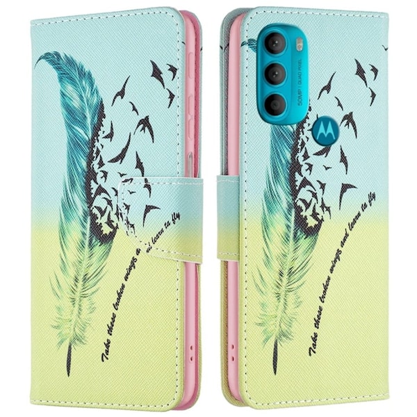Wonderland Motorola Moto G71 5G flip etui - Fjer Green