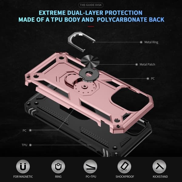 Bofink Combat iPhone 16 deksel - Rose Gull Pink