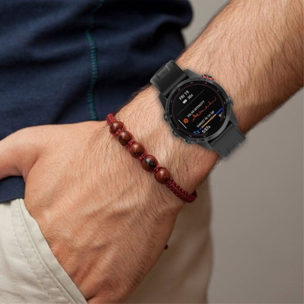 20 mm Garmin Fenix 7S / Instinct 2S klockarmband i silikon med metallspänne - Grå Silvergrå