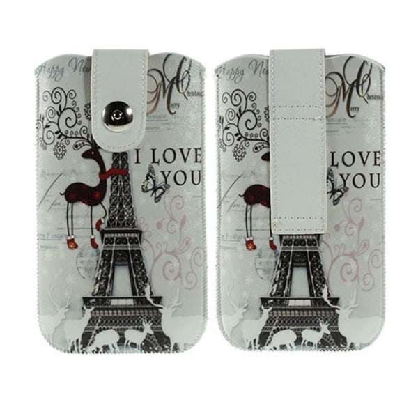 Undset (Eiffel tårn & reinsdyr) iPhone 6 Plus Lær Flipp Case Multicolor