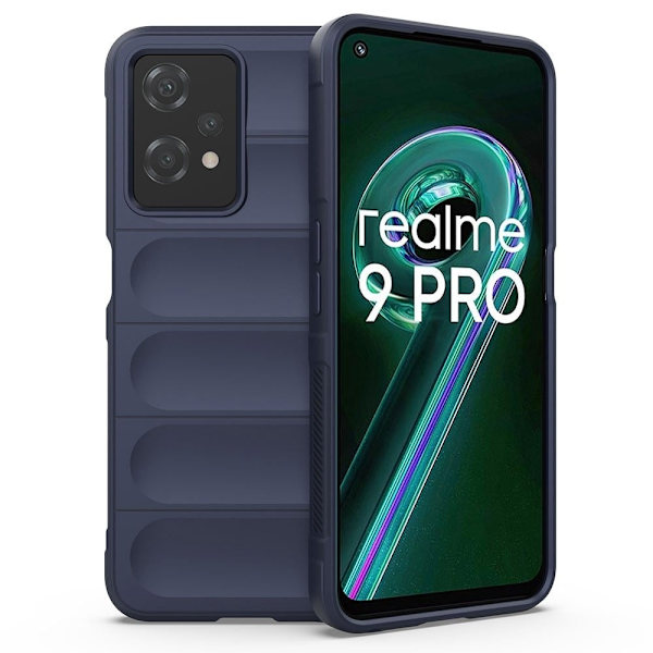 Deksel med mykt grep for Realme 9 Pro - Mørkeblå Blue
