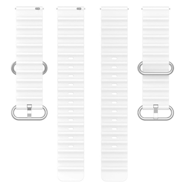 20mm Universal wave design silikone urrem - Hvid White