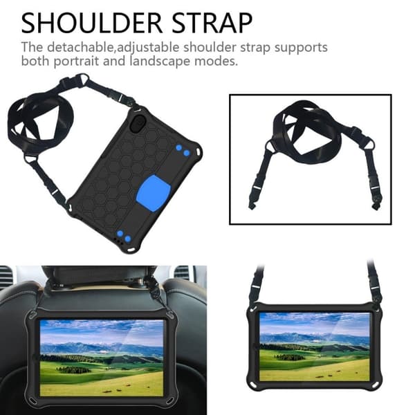 Huawei Mediapad M5 Lite / M6 8.4 Honeycomb Tekstur Etui - Sort / Blå Black