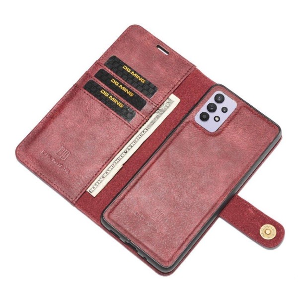 DG.MING Samsung Galaxy A32 5G 2-i-1 etui med pung - Rød Red