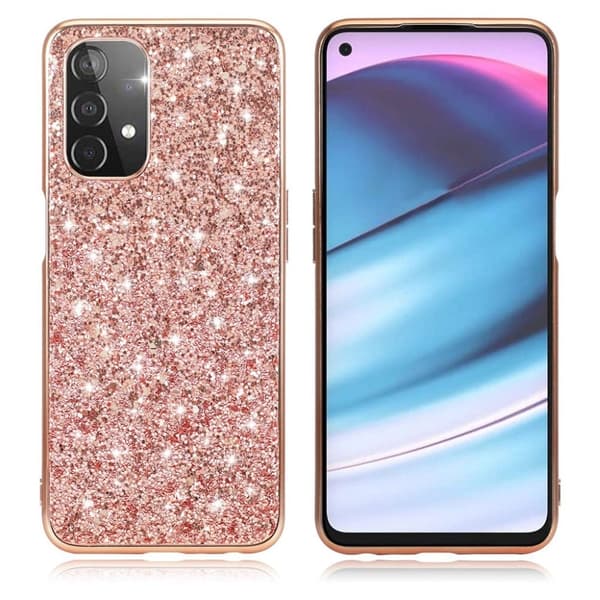 Glitter OnePlus Nord N200 5G Etui - Rødguld Pink