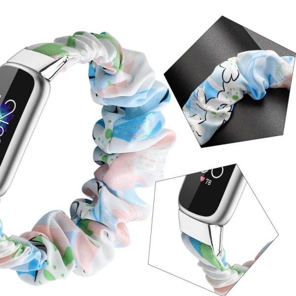 Fitbit Luxe fashionable scrunchie style elastic watch strap - Li multifärg