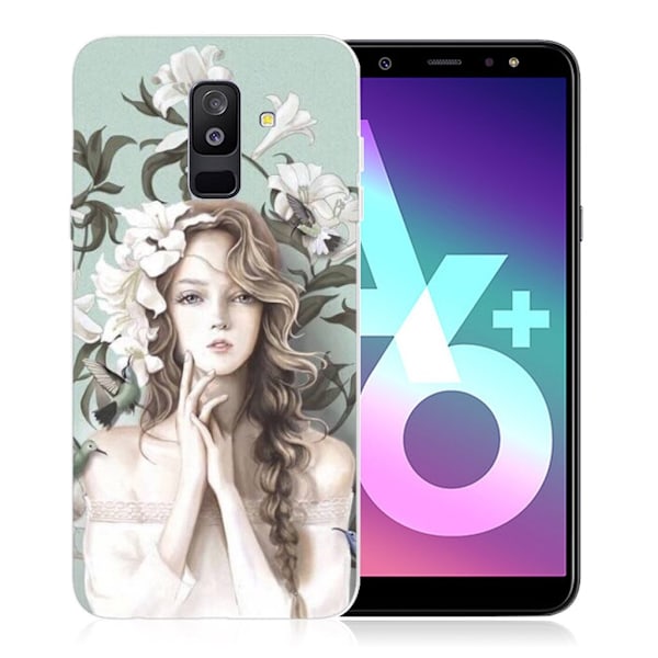Samsung Galaxy A6 Plus (2018) mobilskal silikon tryckmönster - Vacker tjej multifärg