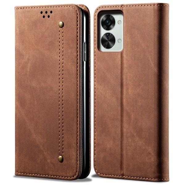 Jeans OnePlus Nord 2T flip case - Kahvi Brown
