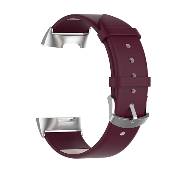 Fitbit Charge 5 aito nahkakellon hihna - Viininpunainen Red