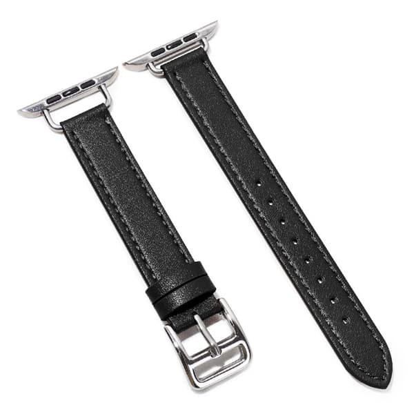 Apple Watch (41mm) klockarmband i enkelt läder - Svart Svart